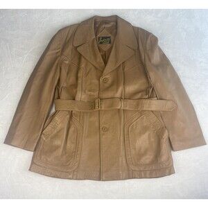 Vintage Imperial Leather and Sportswear Coat Jacket Adult Size 50 Brown Camel